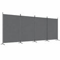 Biombo de Tela Plegable 4 Paneles Antracita para Separación de Espacios