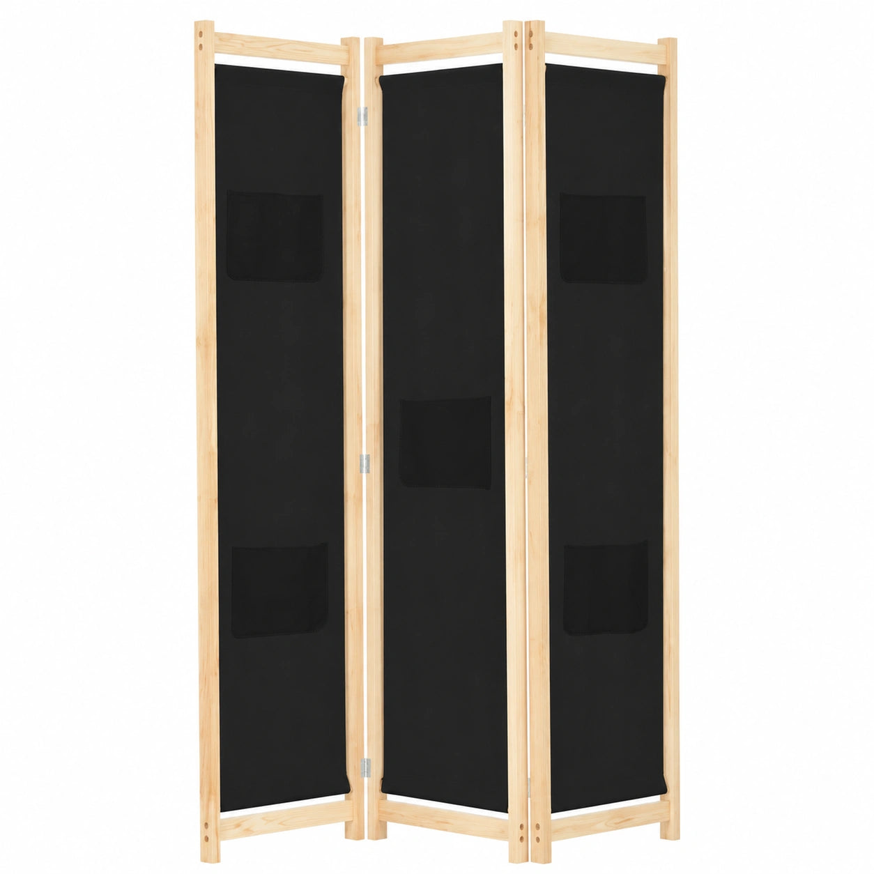 Separador de Ambientes 3 Paneles de Tela Negro 120x170 cm para Hogar