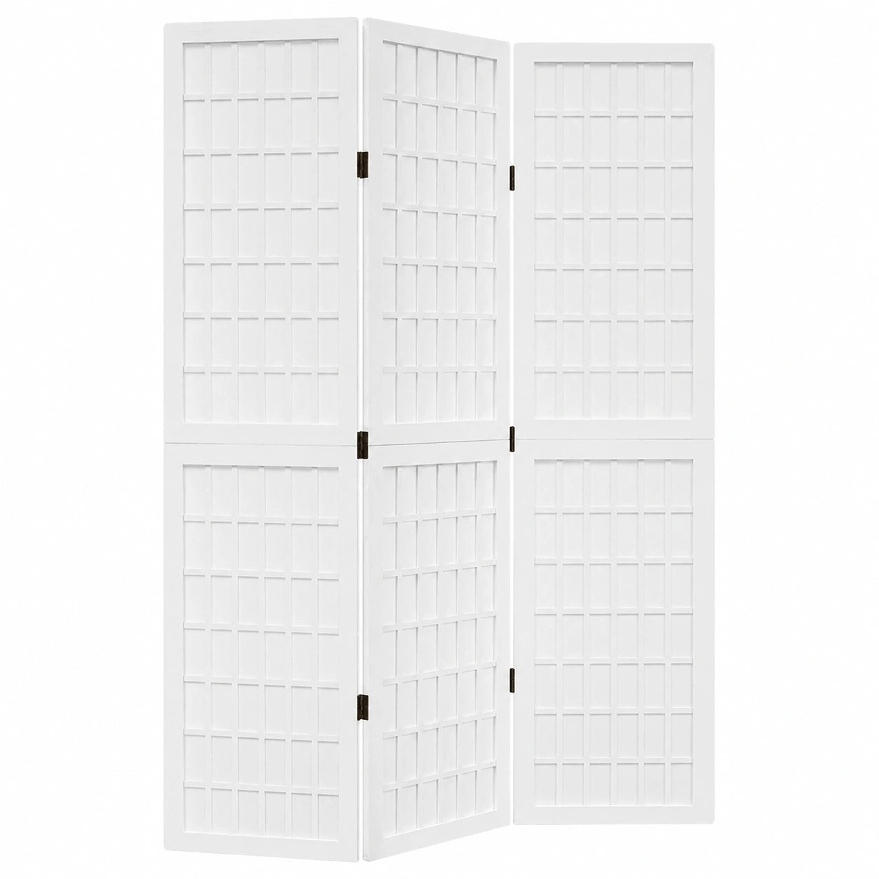 Separador de Ambientes de Madera Blanca de 3 Paneles