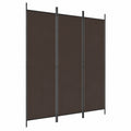 Biombo de Tela Marrón Plegable de 3 Paneles para Habitación u Oficina