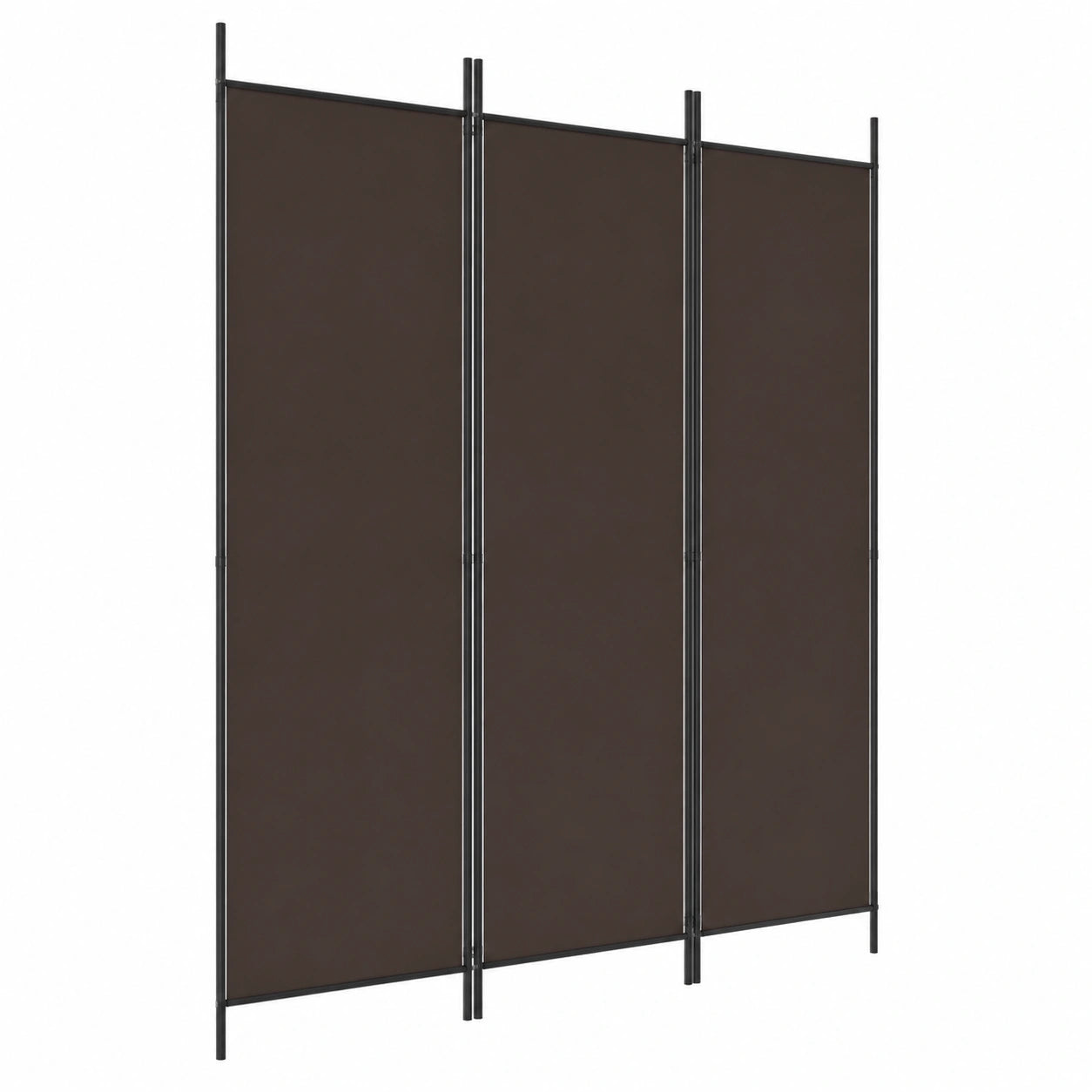 Biombo de Tela Marrón Plegable de 3 Paneles para Habitación u Oficina