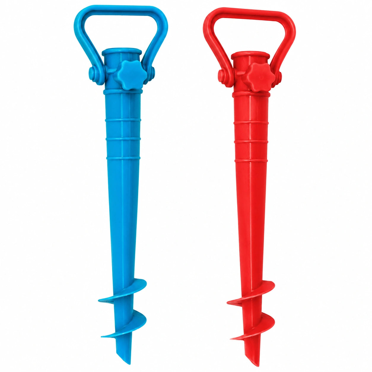 Acan Tradineur - Juego de 2 Soportes para Sombrillas de Playa 25 mm - Plástico - Base de Parasol con Rosca - Dimensiones 41,5 x 9,5 cm - Color Surtido