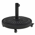 Base de parasol con ruedas vidaXL, 13 kg, redonda y resistente, compatible con postes de 38-48 mm, diseño elegante para protección UV