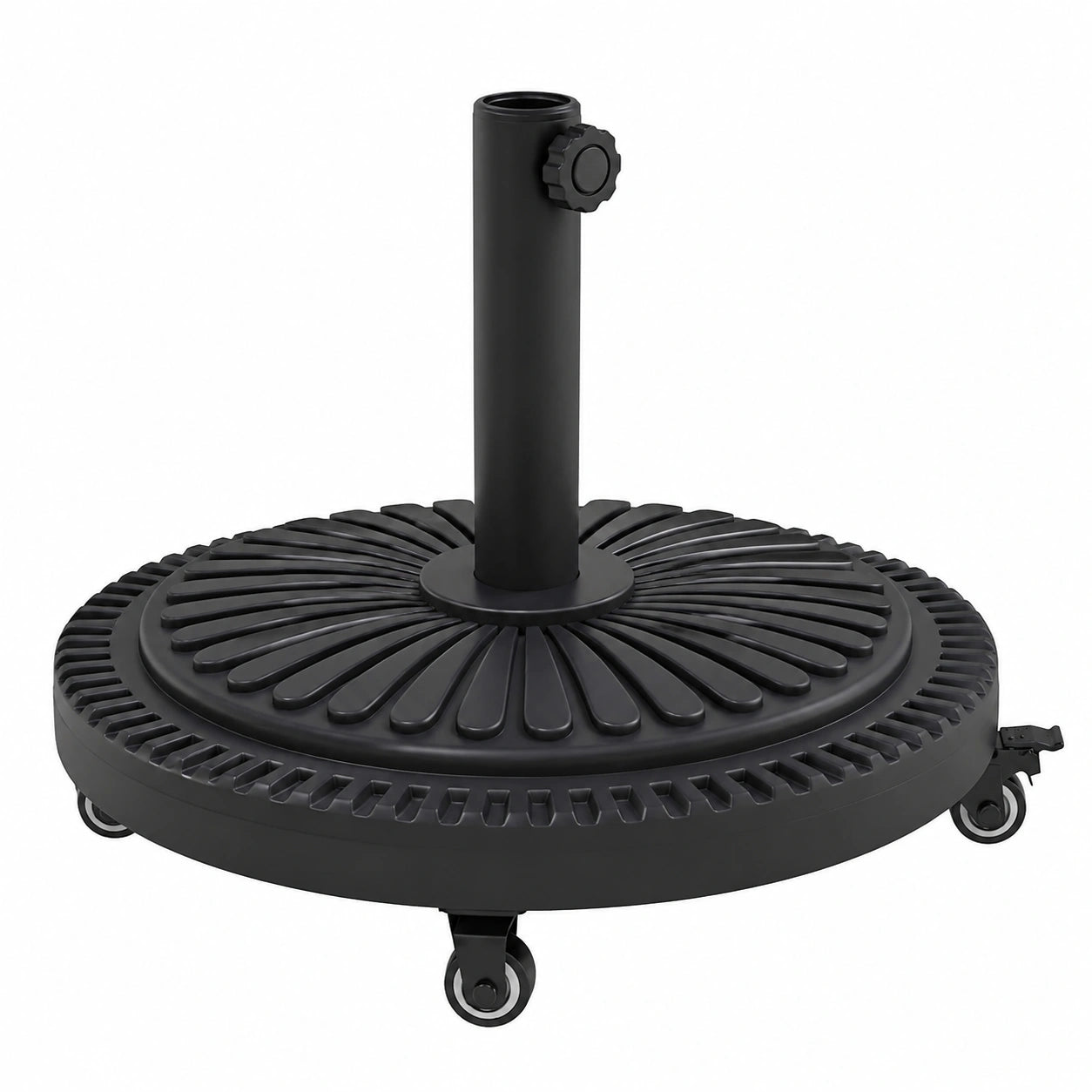 Base de parasol con ruedas vidaXL, 13 kg, redonda y resistente, compatible con postes de 38-48 mm, diseño elegante para protección UV