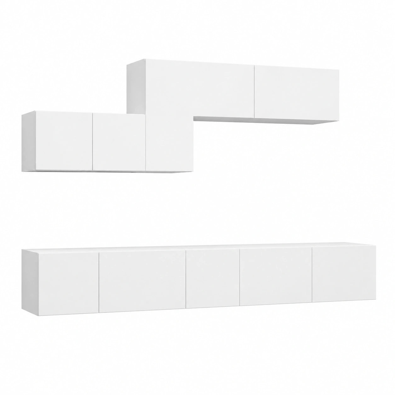 Conjunto de Muebles de TV de 6 Piezas en Blanco Moderno para Salón