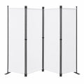 Biombo Plegable de 4 Paneles Blanco, Separador de Ambientes Elegante 224x165 cm