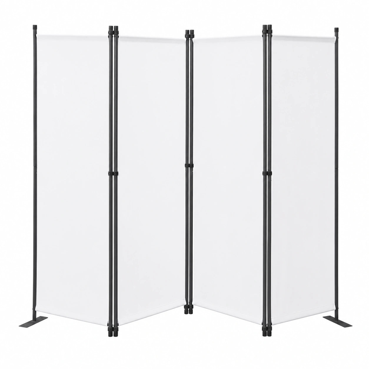 Biombo Plegable de 4 Paneles Blanco, Separador de Ambientes Elegante 224x165 cm