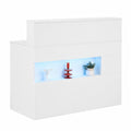 Mostrador de Recepción MDF con LED y Almacenamiento, 120x47,5x100cm, Blanco