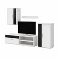 Conjunto de Muebles de Salón Modernos en Blanco y Negro con Almacenamiento