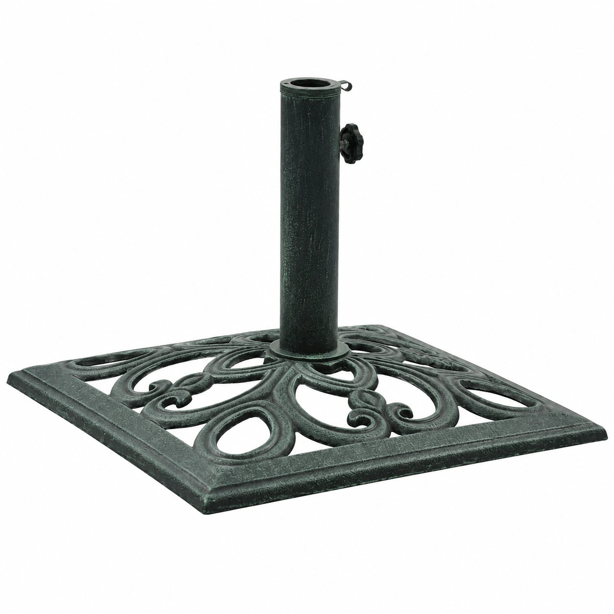 Base para Sombrilla de Hierro Fundido Verde, 12 kg, 49 cm