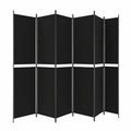 Biombo Plegable de 6 Paneles en Tela Negra para Privacidad, Ideal para Dormitorio, Oficina o Baño, 300 x 200 cm
