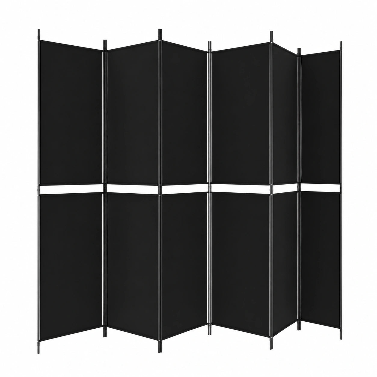 Biombo Plegable de 6 Paneles en Tela Negra para Privacidad, Ideal para Dormitorio, Oficina o Baño, 300 x 200 cm