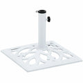 Base para Sombrilla de Hierro Fundido Blanco, 12 kg, 49 cm, Ideal para Terraza