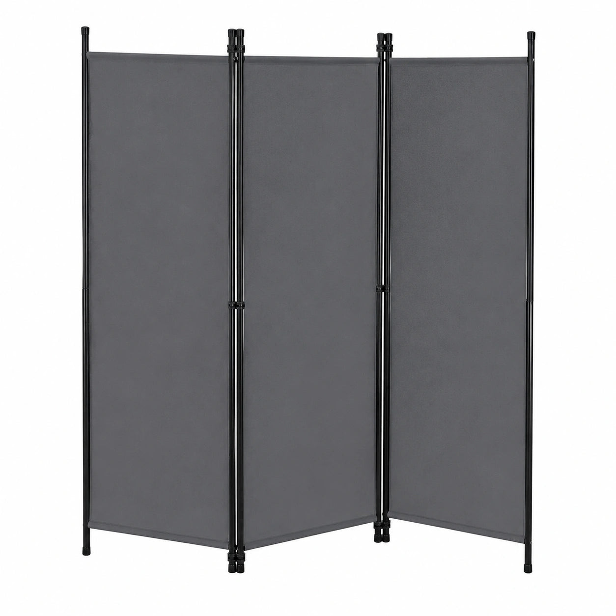 Biombo Separador 3 Paneles Huesca 171x150 cm Divisor de Espacios Moderno Acero Gris