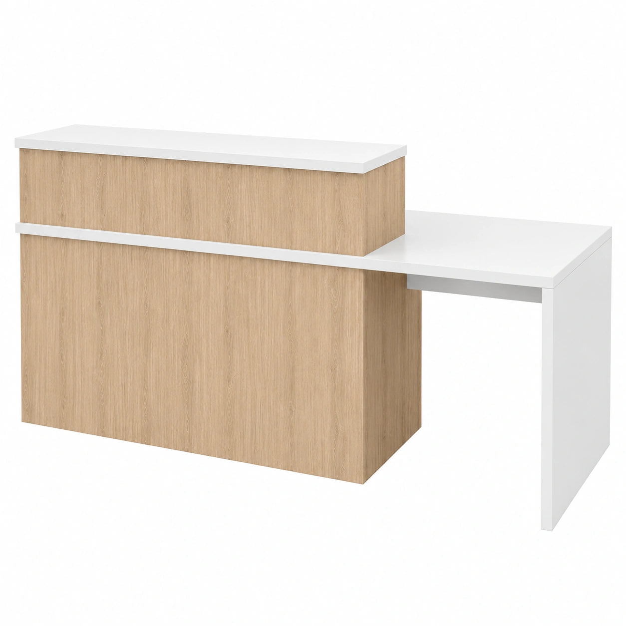 Mostrador de Recepción Apolo Plus para Accesibilidad, Lateral Izquierdo, Ideal para Oficina, Tienda o Clínica (120+60 cm)