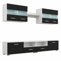 Conjunto de Muebles de TV Moderno con LED Negro - 5 Piezas