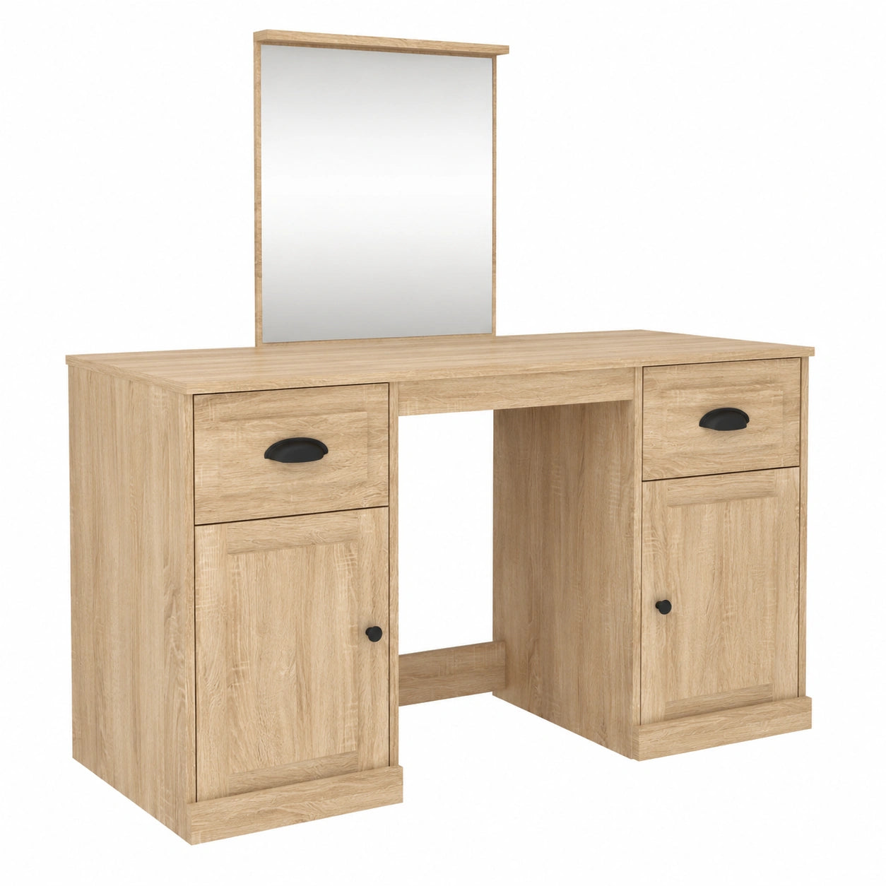 Tocador de Madera Roble Sonoma con Espejo 130x50x132,5 cm