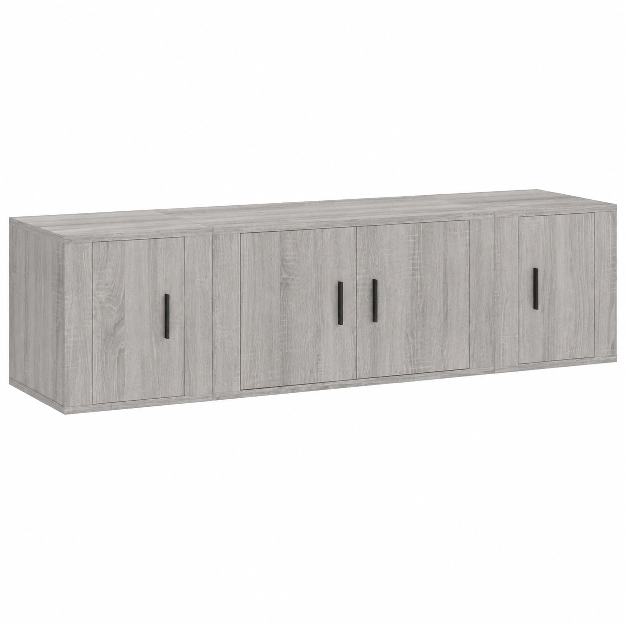 Mueble de TV Gris con Vitrina y Estantería de Madera, 80x34,5x40 cm