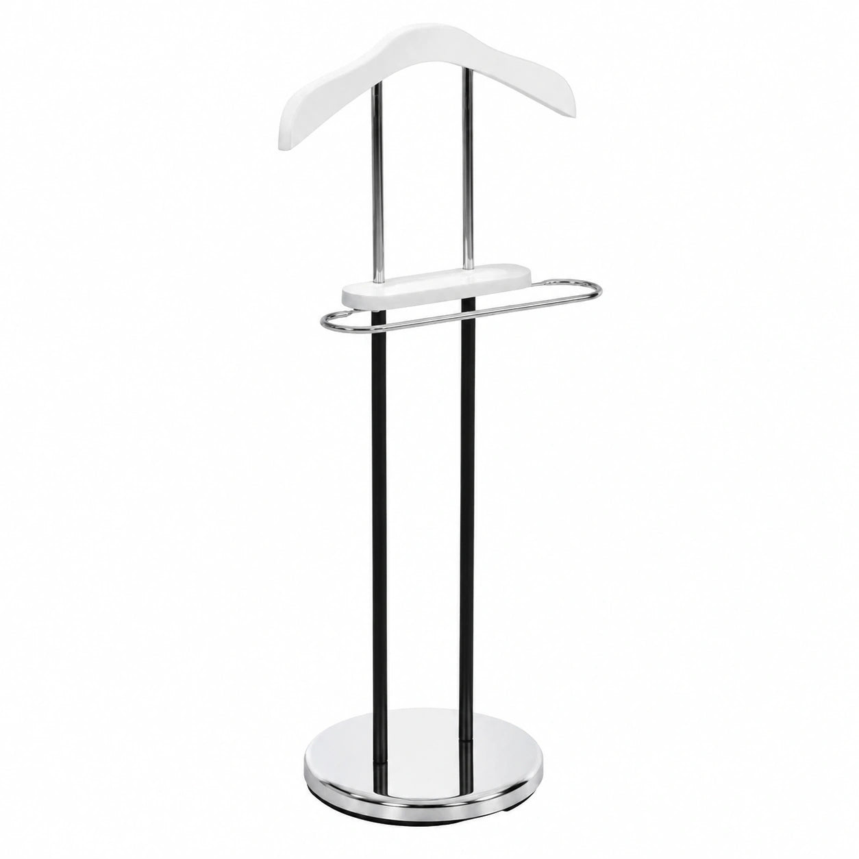Perchero Moderno de Madera y Metal Color Blanco para Vestidor