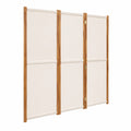 Biombo Plegable 3 Paneles Cremas 210x180 cm Separador Espacios