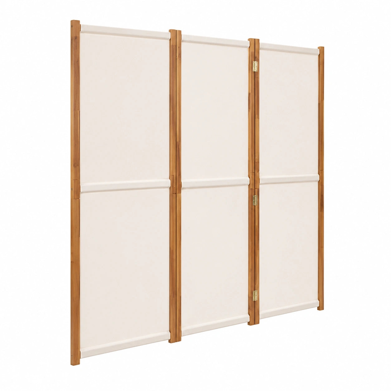 Biombo Plegable 3 Paneles Cremas 210x180 cm Separador Espacios