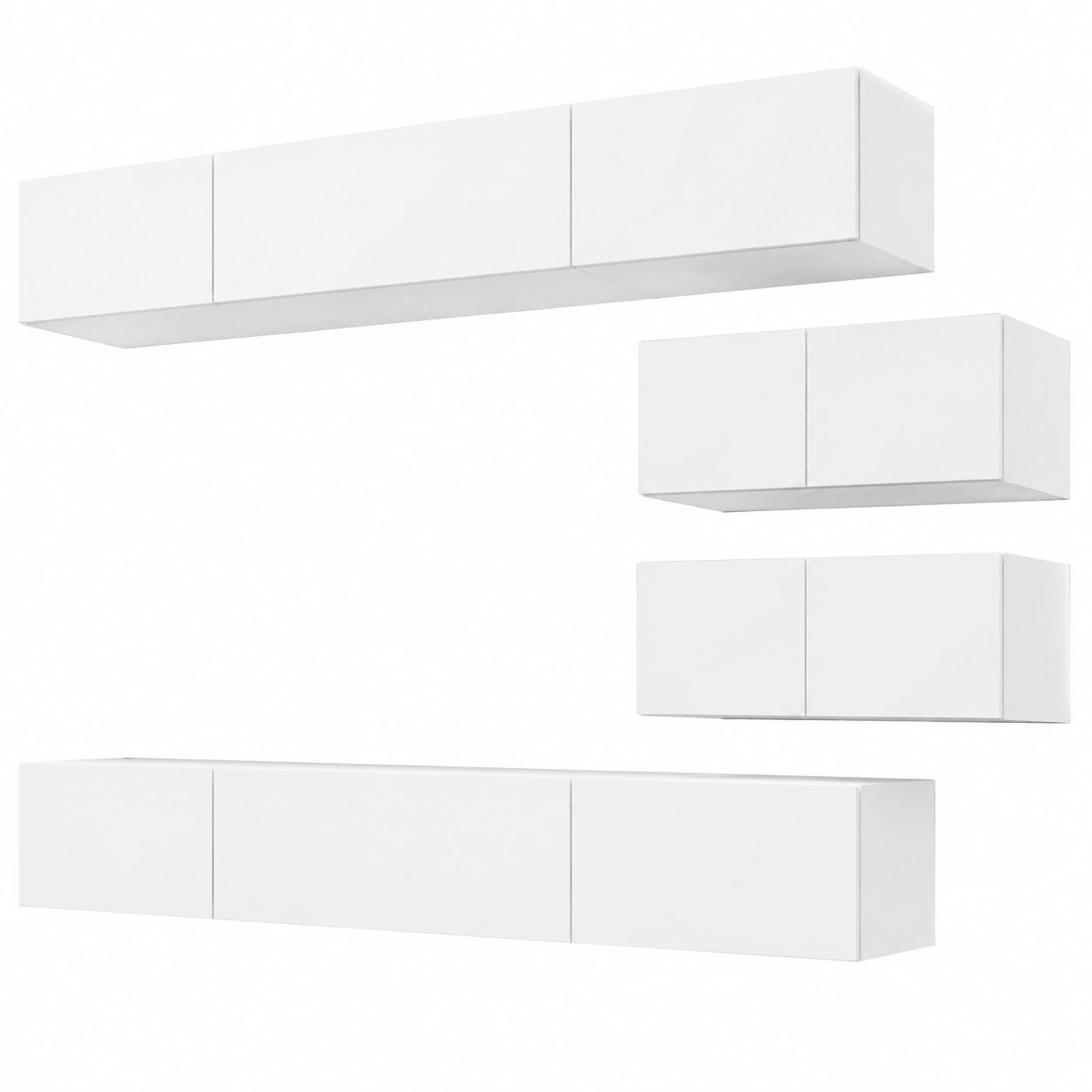 Conjunto Moderno de Muebles para Sala y Comedor de 6 Piezas en Blanco