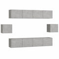 Conjunto de Muebles de TV con Vitrina 80x30x30cm Gris Hormigón