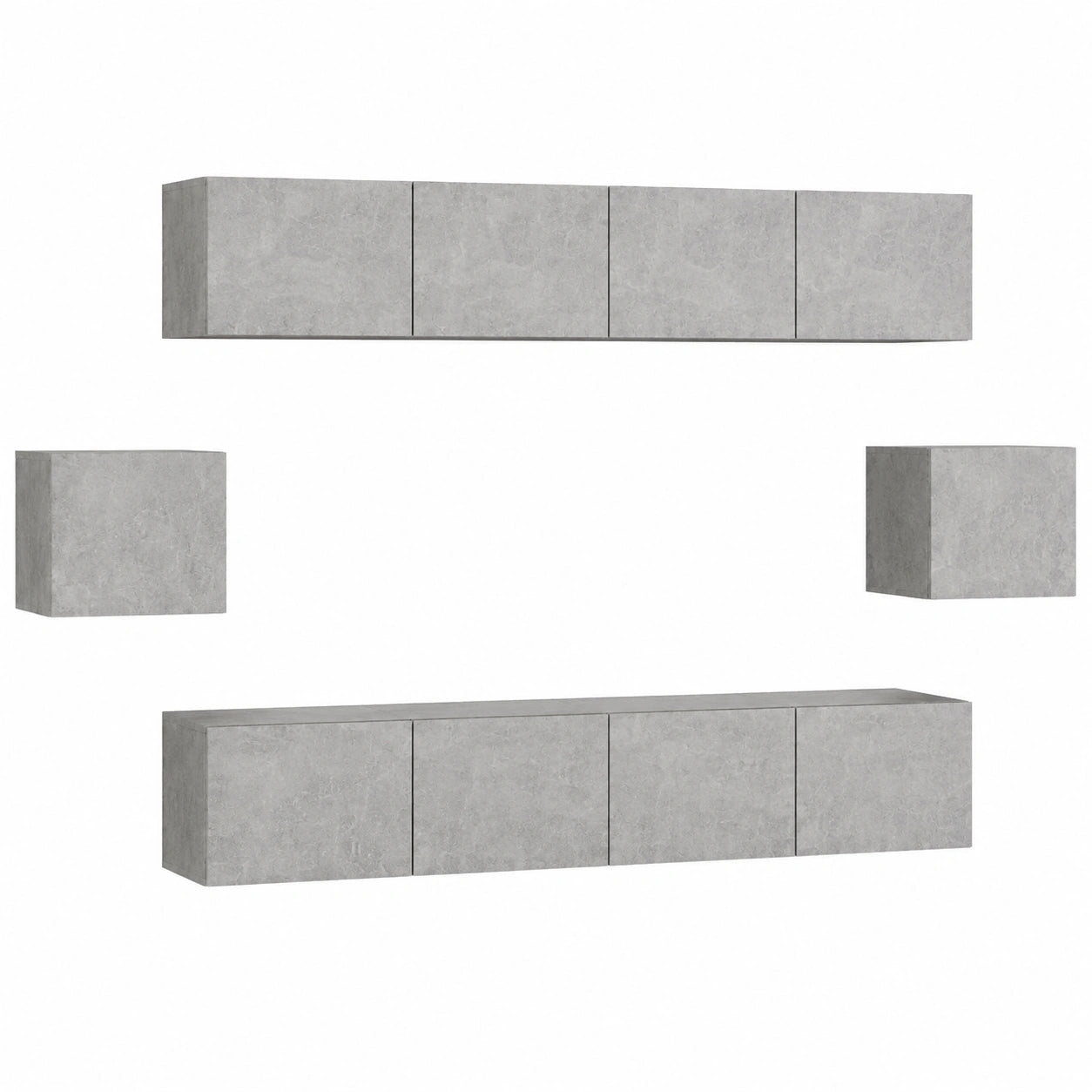 Conjunto de Muebles de TV con Vitrina 80x30x30cm Gris Hormigón