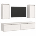 Conjunto de Muebles para TV Blanco de Madera Maciza de Pino 80x30x35cm para Salón Moderno