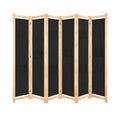 Separador de Ambientes 6 Paneles Tela Negro 240x170 cm