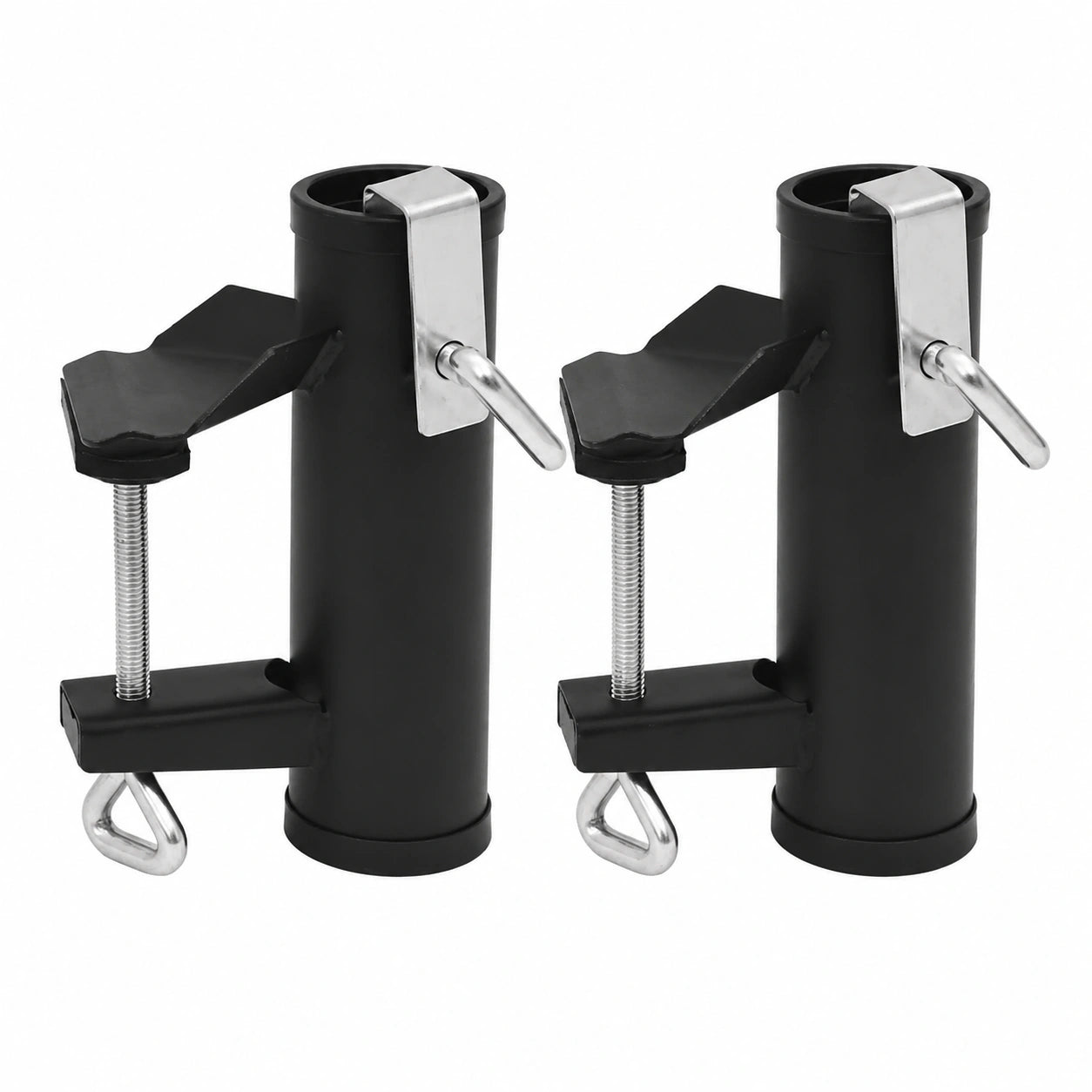 Soporte de Sombrilla para Balcón, Abrazaderas de Acero Ajustables 25-38 mm, 2 Uds