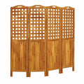 Divisor de Habitaciones de Madera de Acacia de 4 Paneles Plegables