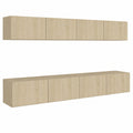 Conjunto de Muebles de Salón 4 Piezas Roble Sonoma 100x30x30 cm