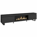 Mueble de TV con Chimenea Eléctrica XXL, Estilo Moderno e Industrial, Negro 267x57x35 cm