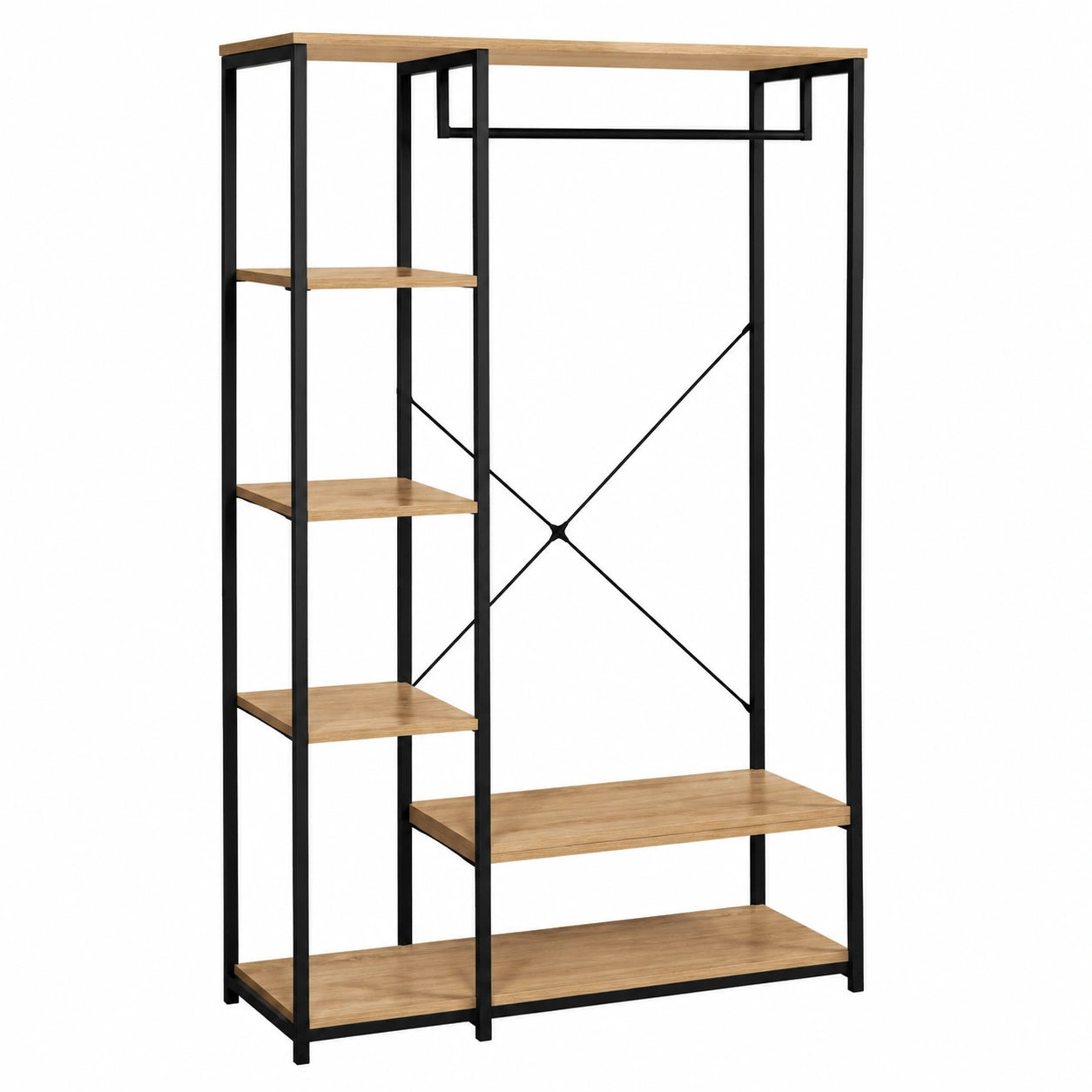 Armario de Ropa Industrial con Estanterías, 90 cm, Diseño Detroit