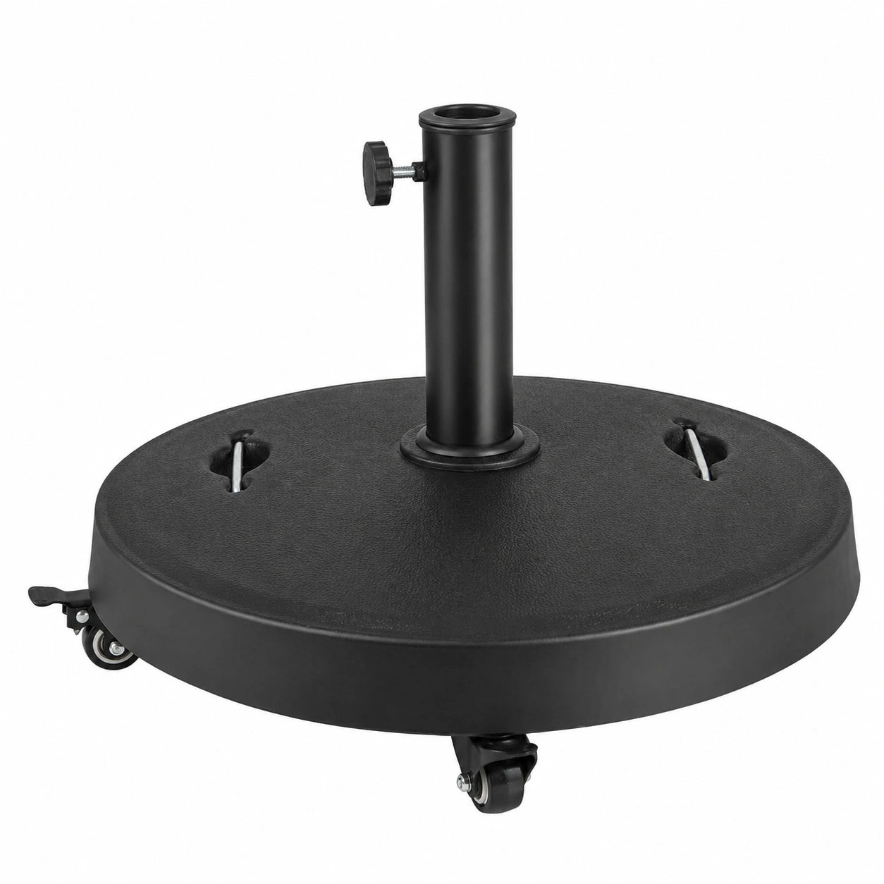Base de Sombrilla Móvil con Ruedas, Diámetro Ajustable para Poste de 38/48mm, Soporte de Resina de 23kg, Ideal para Jardín y Terraza