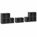 Set de Muebles de TV para Salón de 8 Piezas en Gris Brillante