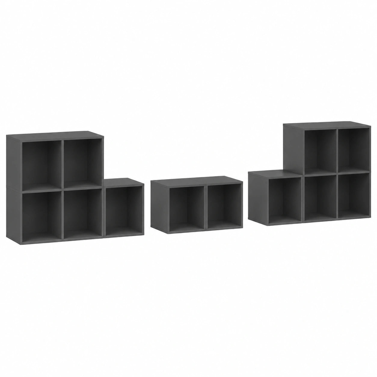 Set de Muebles de TV para Salón de 8 Piezas en Gris Brillante