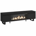 Mueble de TV Negro con Chimenea Eléctrica XXL para Salón Moderno de hasta 80