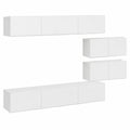 Conjunto de Muebles Modernos para Salón y Comedor, 6 Piezas, Color Blanco